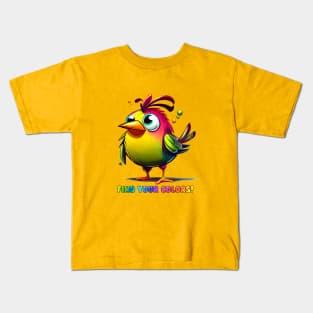 Cute Rainbow Bird Find Your Colors Kids T-Shirt